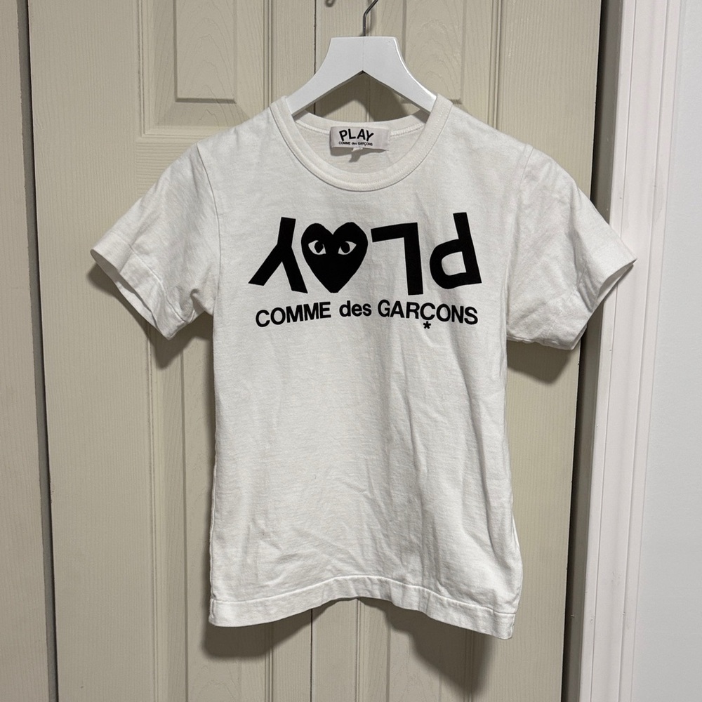 Comme des Garcons Play White Tee with Black Logo